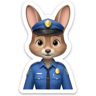 judy hopps with police suit from zootopia, pixar sticker