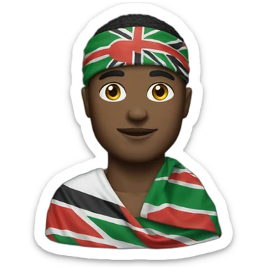 Andrew Tate with a Kenyan flag bandana sticker