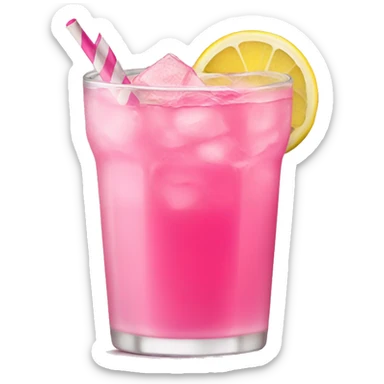 pink drink with lemon slice sticker
