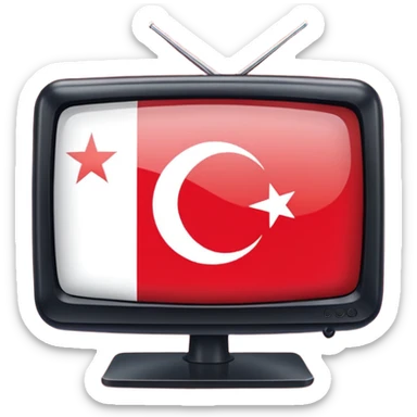 TV screen with the Turkish flag inside sticker