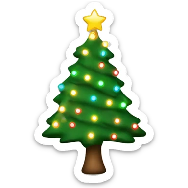 christmas tree with lights sticker