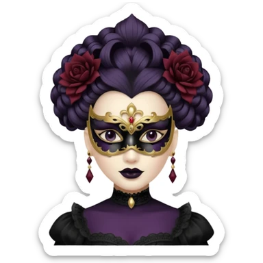 (the person is transformed into a masquerade gothic queen:1.5) sticker