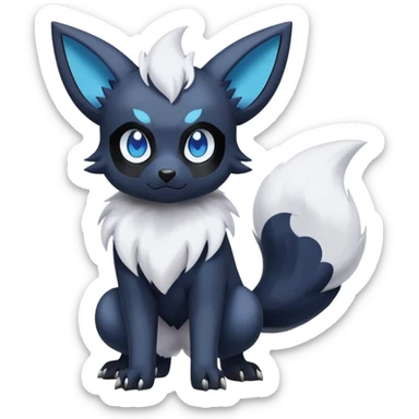 Cool Cute Kawaii Absol-Zorua-Umbreon-Pokemon-fakemon-hybrid-animal Full Body  sticker