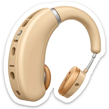 Telinga aid, hearing aid color beinge tapi earmold color white  sticker