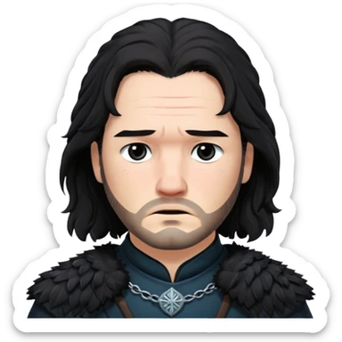 Jon Snow Sad middle age from Games of throne character face only younger sticker