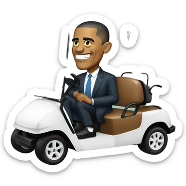 Obama in a golf cart sticker