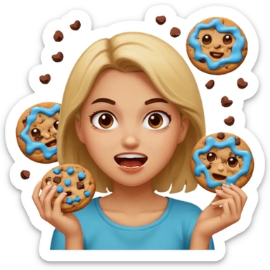 Angry gurls that’s eating a lot of cookies sticker