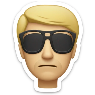 middle age man with blond short hairs and black glasses doing a facepalm sticker