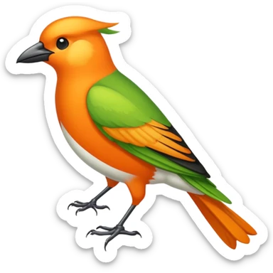oiseau hirondelle Crète orange Jaune et verte sticker