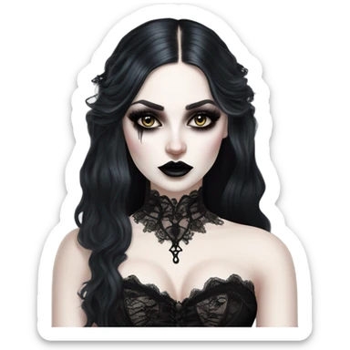 Hyper Realistic Goth victoria secret model vampire  sticker