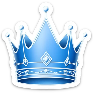 side view of a blue blueprint plan with the sketch of a crown in white lines sticker