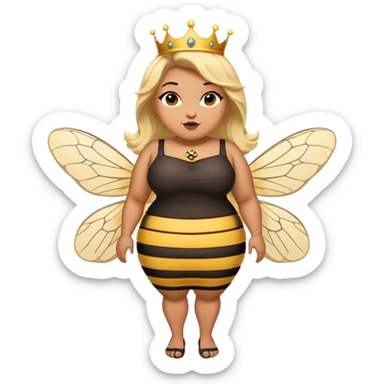 full body Plus size blonde lesbian queen bee with mole on left chin sticker