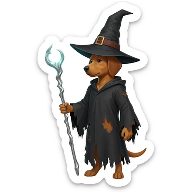 Dog wizard sticker