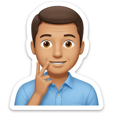 Man making shhhh sticker