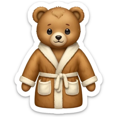 Teddy bear with a dressing gown sticker