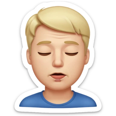 A male squinting his eyes closed but the mouth is whistling sticker