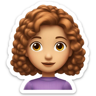 Estilo pixar niña de 8 años  pelo castaño liso puntas rozadas, ojos marrones sticker