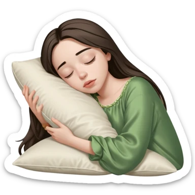 بیلی ایلیشsleeping beauty brunette white girl with a silk pillow sticker