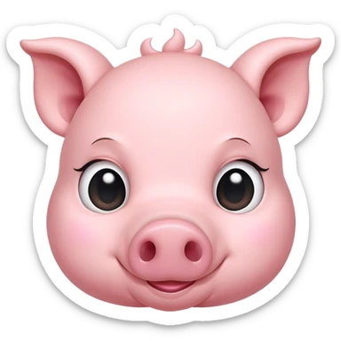 Сute baby pig head sticker