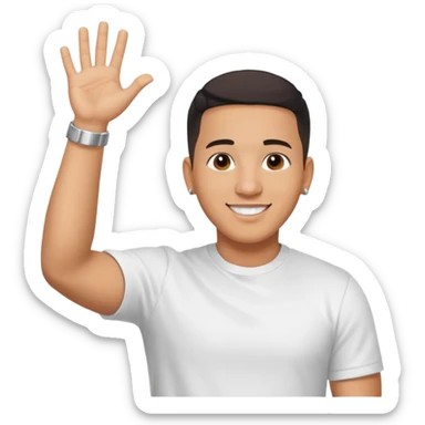 joven trigueno corte de pelo daddy yankee sonrisa bonita mano arriba sticker