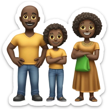Logo de whatsapp en 3D pour une famille africaine  sticker