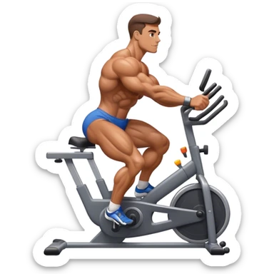 bodybuilder stationary bike sticker