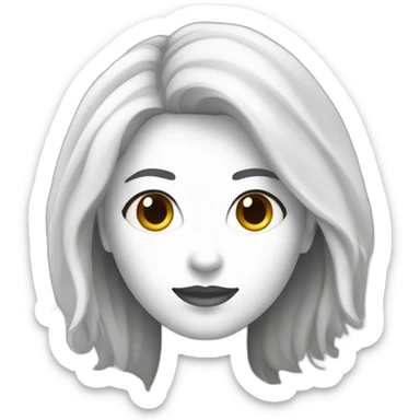 mujer morocha de pelo largo y de tez blanca  sticker