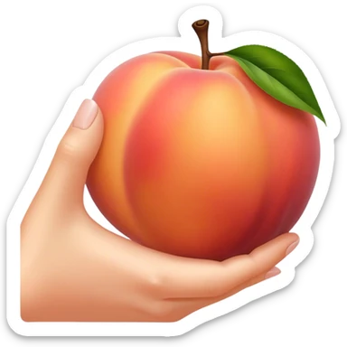 the hand that hits the peach sticker