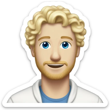 full body light curl blonde 30yo man blue eyed pale skin sticker