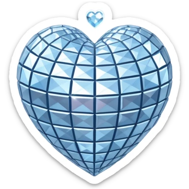 disco ball in shape of a heart sticker