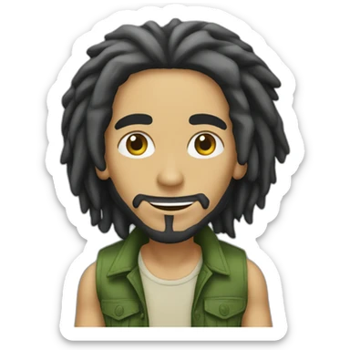 bob marley but hes a white guy sticker
