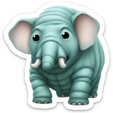 a tardigrade dressed up as an elephant sticker