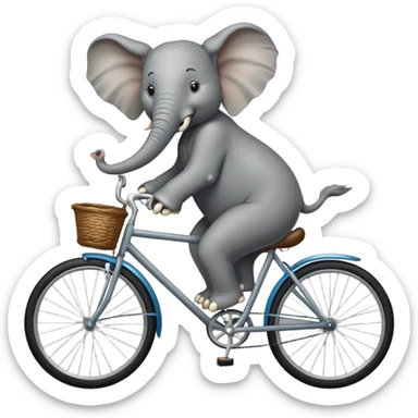 Elefante andando en bicicleta  sticker