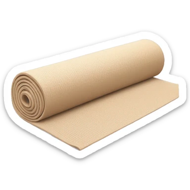 beige half rolled out yoga mat sticker