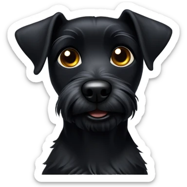 small scrappy black terrier with short downturned ears sticker