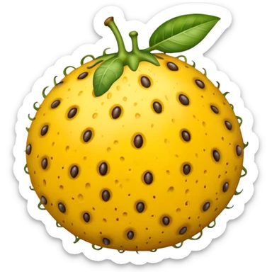 Create a yellow passion fruit emoji sticker