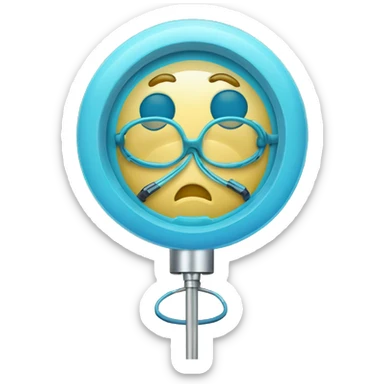 Panneau circulaire a fond bleu avec au mileu un stéthoscope  sticker