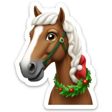 Christmas horse sticker