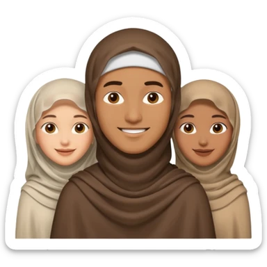 polygynie 1 man 3 veiled women sticker