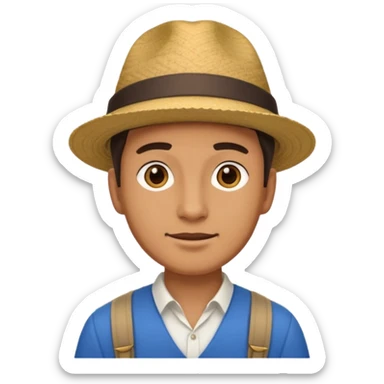 male tour guide in forigen sticker