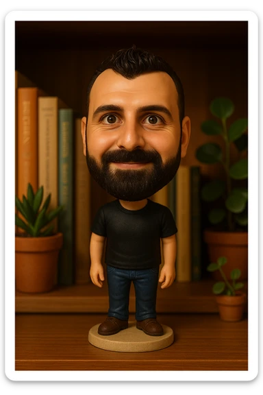 Create a bobblehead with the reference. sticker
