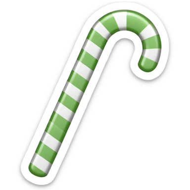 candy cane with green and white stripes sticker