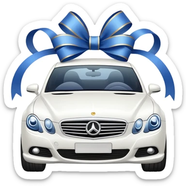 luxury car with wedding decorations, horizontal sticker