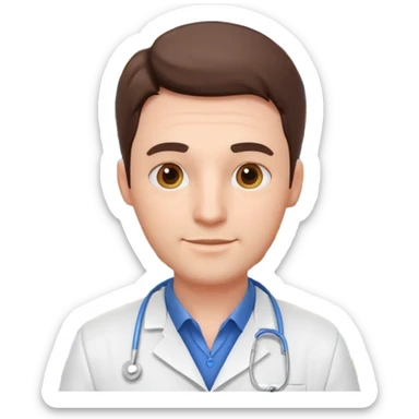 male pharmacist portrait, head and shoulders only, wearing a pharmacy apron, friendly expression, medicine shelves visible in background, retail pharmacy vibe, 3D cartoon, mobile game icon style, no text, no watermark
 sticker