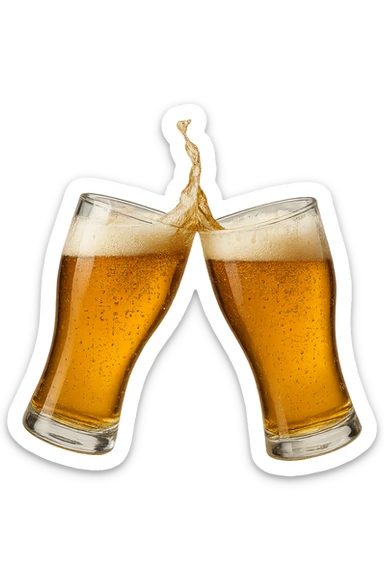 2 drink che fanno brindisi di birre senza mani sticker