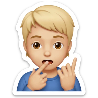 Emoji coquin avec le doigt dans le coin de la bouche 😏 avec ce regard là et cette tête qui se mord le doigt  sticker