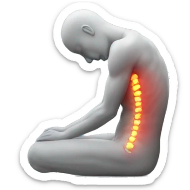 person with back pain sticker