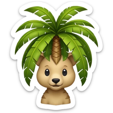 un animal avec une coupe de palmier sticker