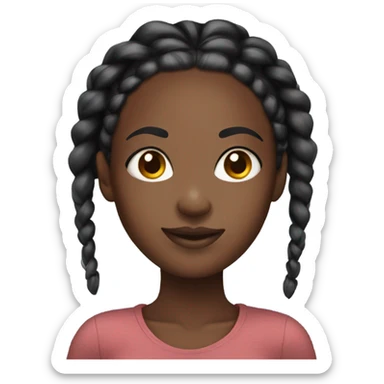 Black girl with box braids sticker