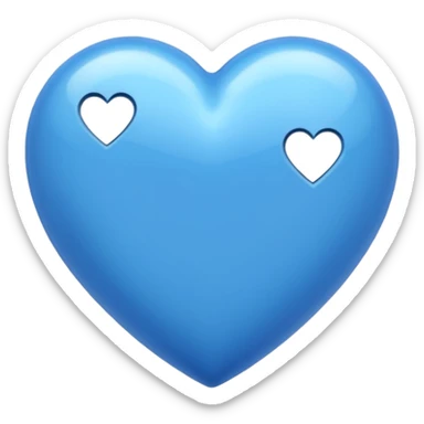 blue heart with a three-dimensional feel sticker